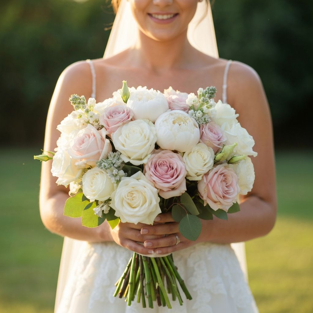 Luxury floral arrangement of pink roses and peonies